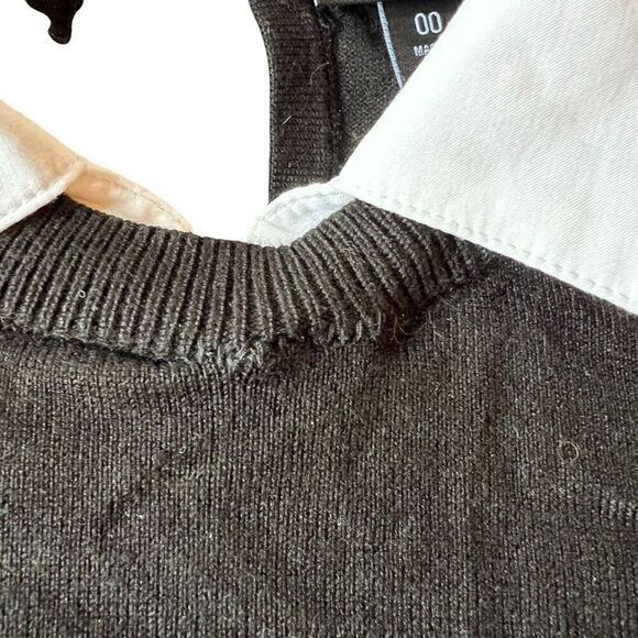 Torrid Womens Collared Layered Knit Pullover Sweater Black White Size 00 - Picture 2 of 6